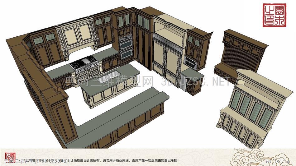 精品厨房整体模型丨壁橱组合家具丨现代中式欧式简约北欧丨厨房—— (63)