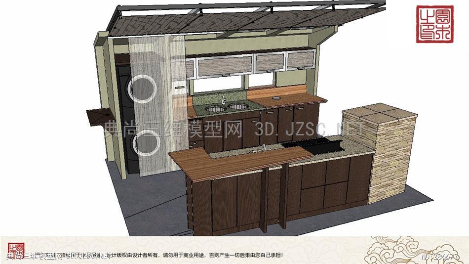 精品厨房整体模型丨壁橱组合家具丨现代中式欧式简约北欧丨厨房—— (100)