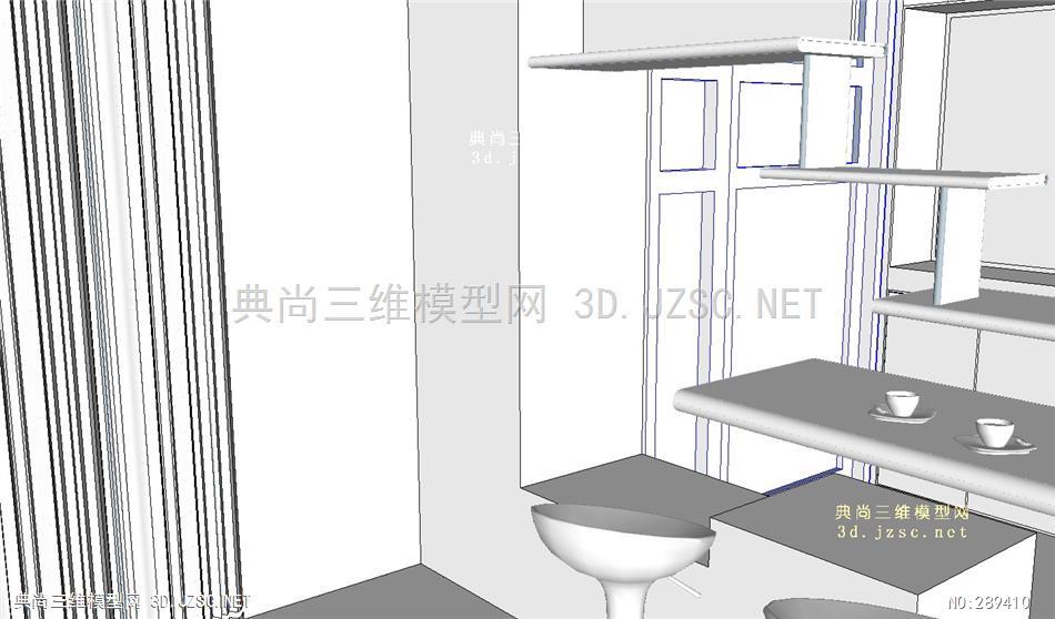 玄关效果室内装修设计模型 su模型库免费下载su模型库