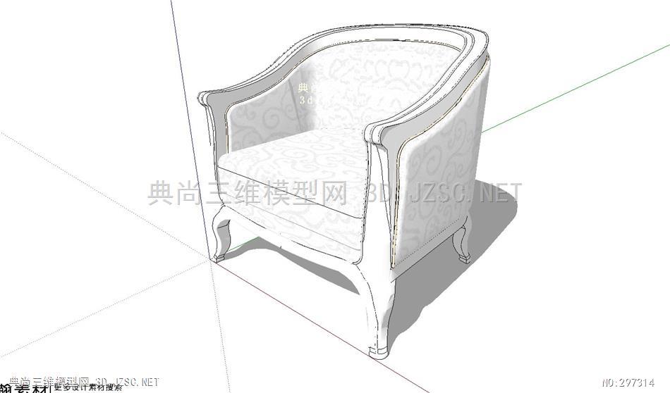 室内小品3d模型 椅子凳子模型 吧椅  草图模型库吧椅sketchup欧式家具
