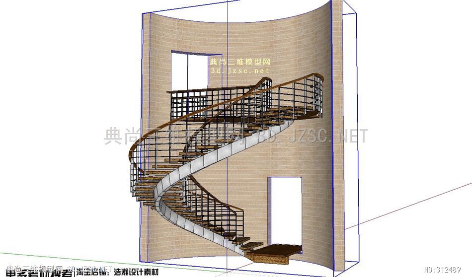 室内楼梯模型楼梯素材店12 su室内小模型 su模型下载网站