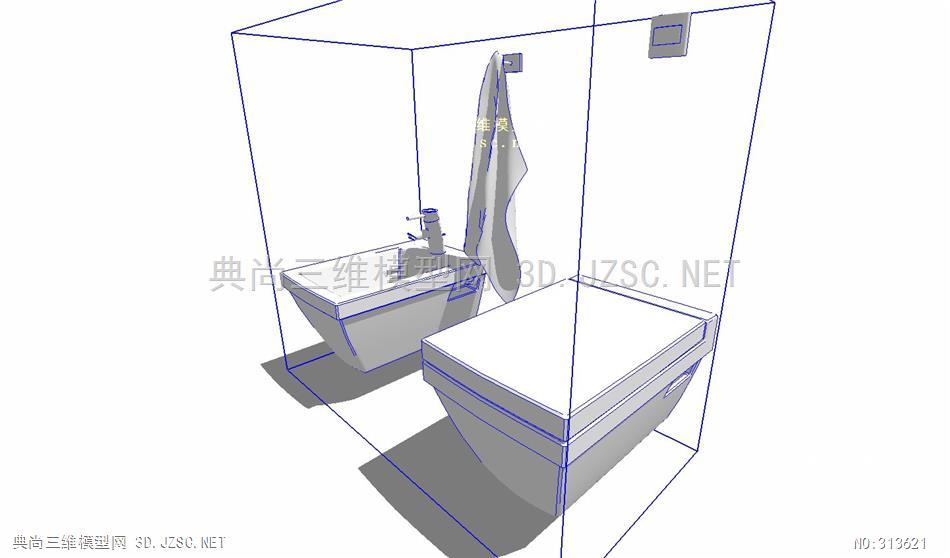 蹲便马桶9 su室内小模型 sketchup模型库