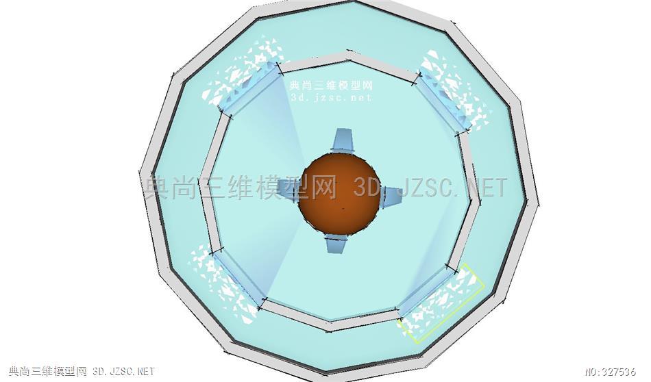 喷泉瀑布250 sketchup模型跌水喷泉su模型