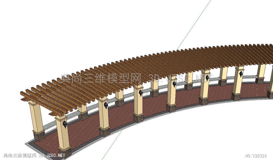 欧式廊架043素材su模型 廊架su模型