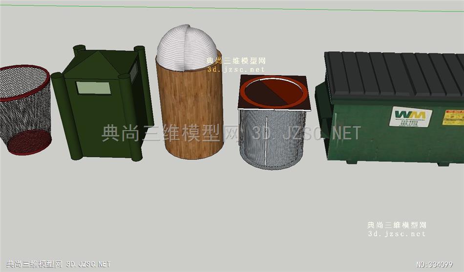 垃圾箱42垃圾桶设计模型图库草图大师模型 sketchup模型 垃圾桶模型