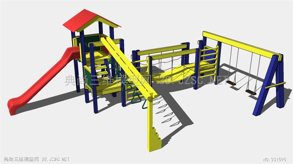 儿童游乐活动健身滑梯旋转设施设备(45)su模型 户外游乐设施su模型