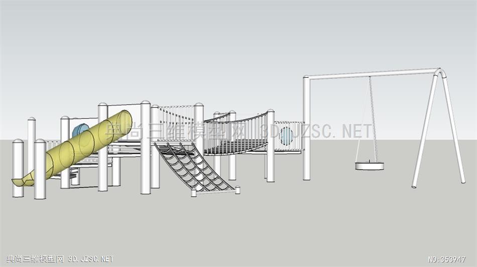 儿童游乐器材设施滑梯2su模型