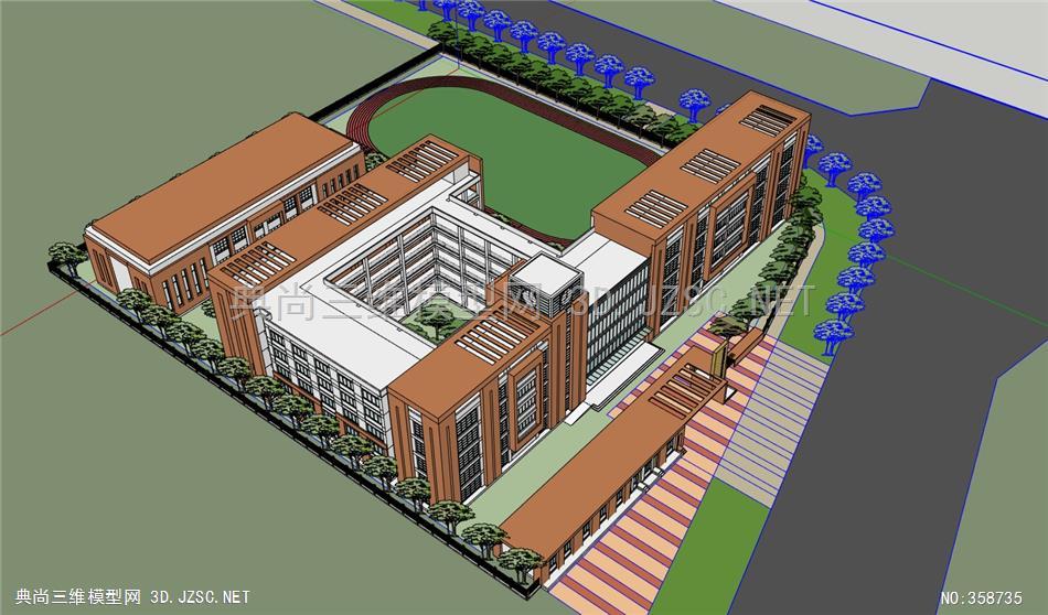 学校139中小学校规划及单体建筑设计精细sketchup模型sketchup大中