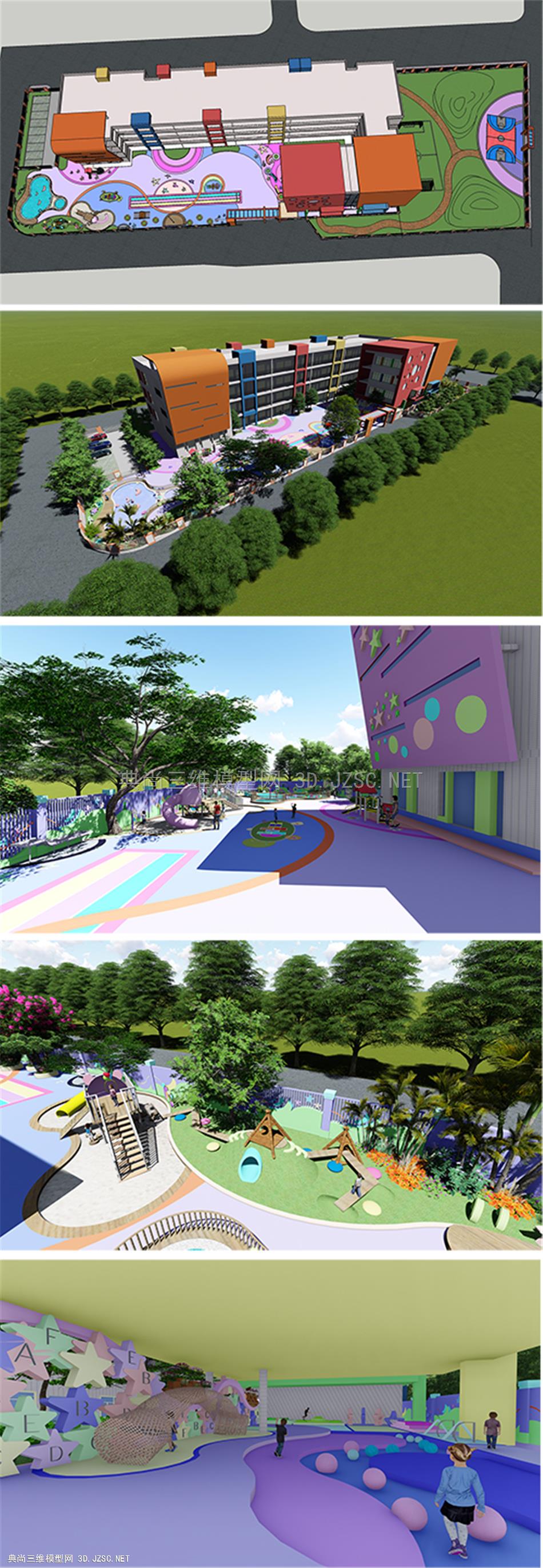 富裕某幼儿园景观建筑模型