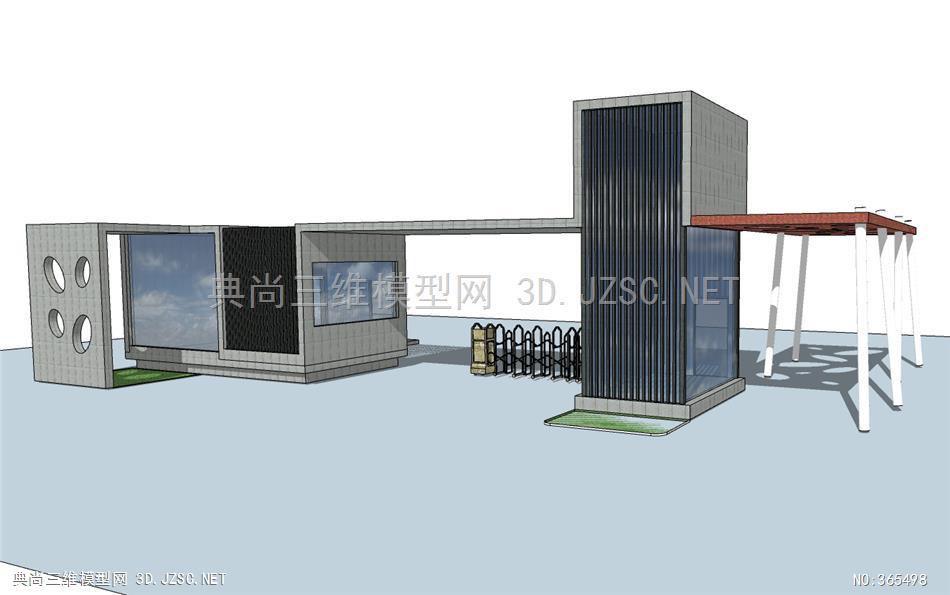 现代大门入口岗亭,保安亭,门卫室,大门