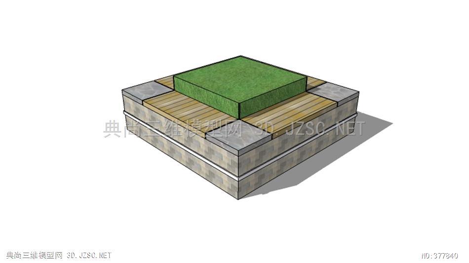 方形圆形异形树池种植池花池植物园林景观创意花坛(3)su模型