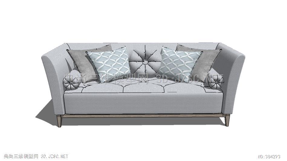 室内欧式简欧风格家装沙发单体组合家具 (32)su模型 组合沙发su模型