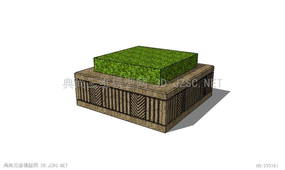 花池花坛种植池座椅坐凳(27)su模型 树池坐凳su模型