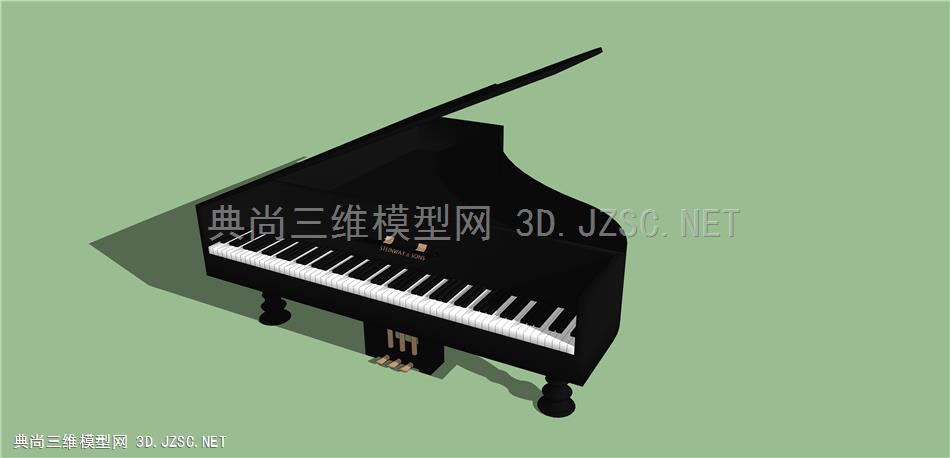 黑色三角钢琴模型