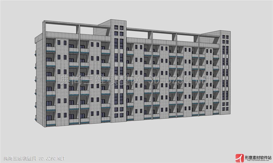 学校、宿舍、居民楼场景模型 (16)