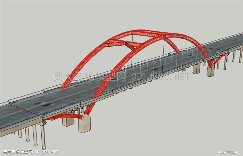 现代简约大桥拉索桥钢构桥su模型