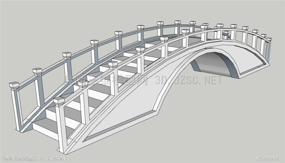 素材 园林景观小品 休息小品 景观桥  景观桥sketchup现代简约石拱桥