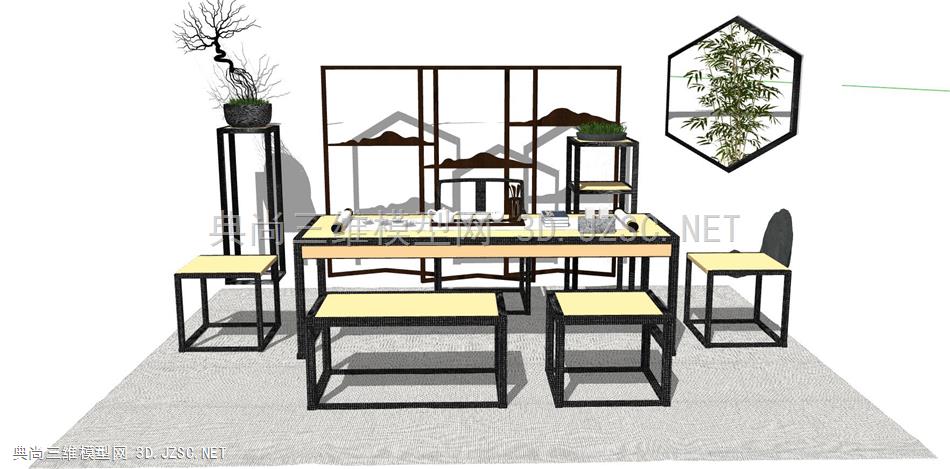 新中式桌椅套装、家具组合(16)