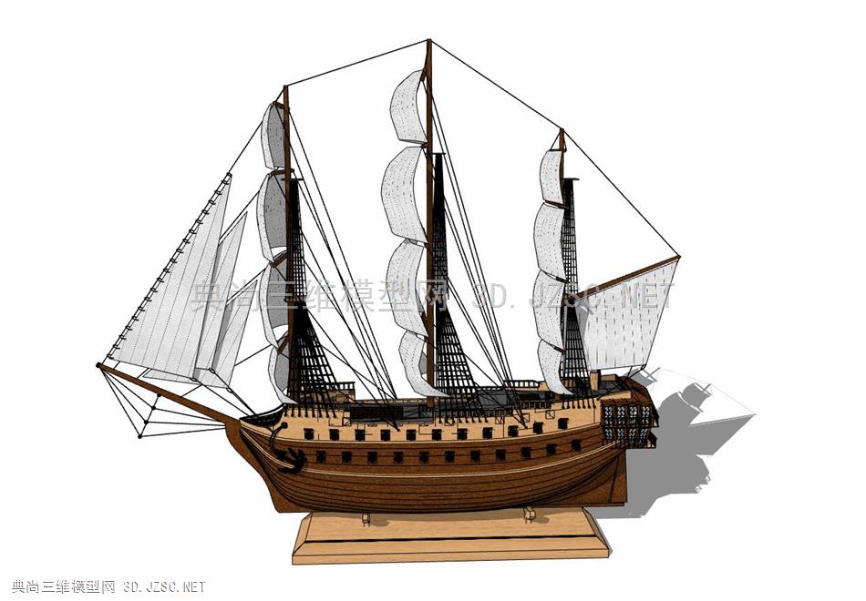 北欧风格饰品 (56)/中世纪帆船/模型