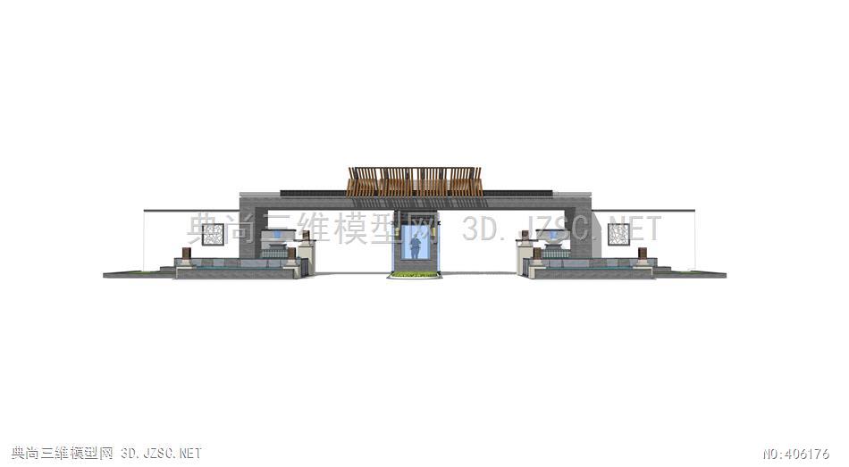 新中式大门入口,门卫房,小区大门26