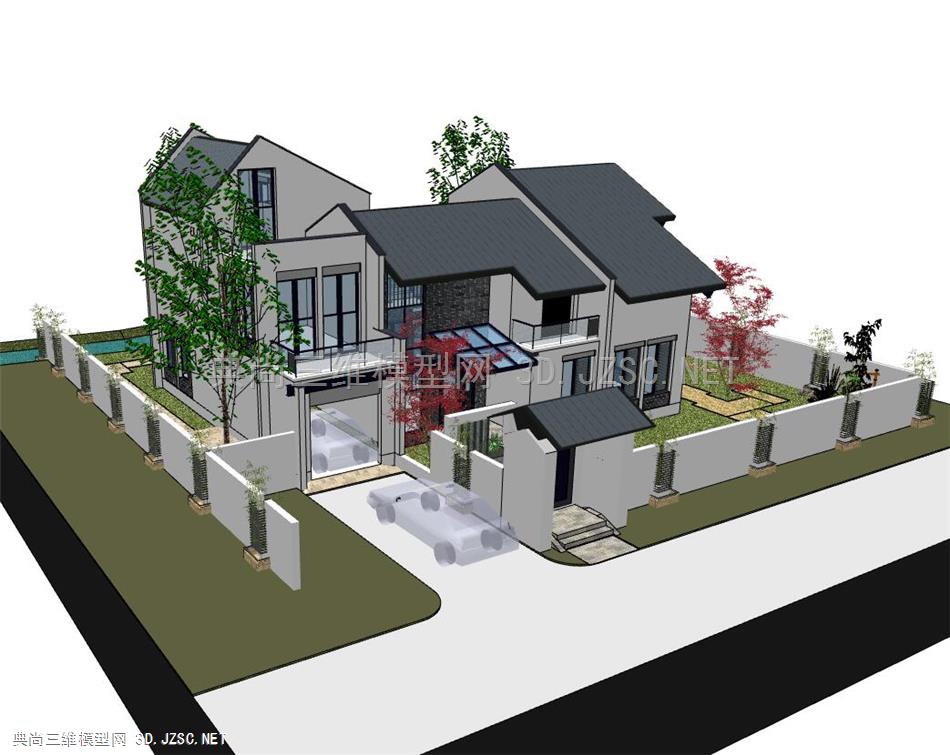住宅别墅庭院花园模型
