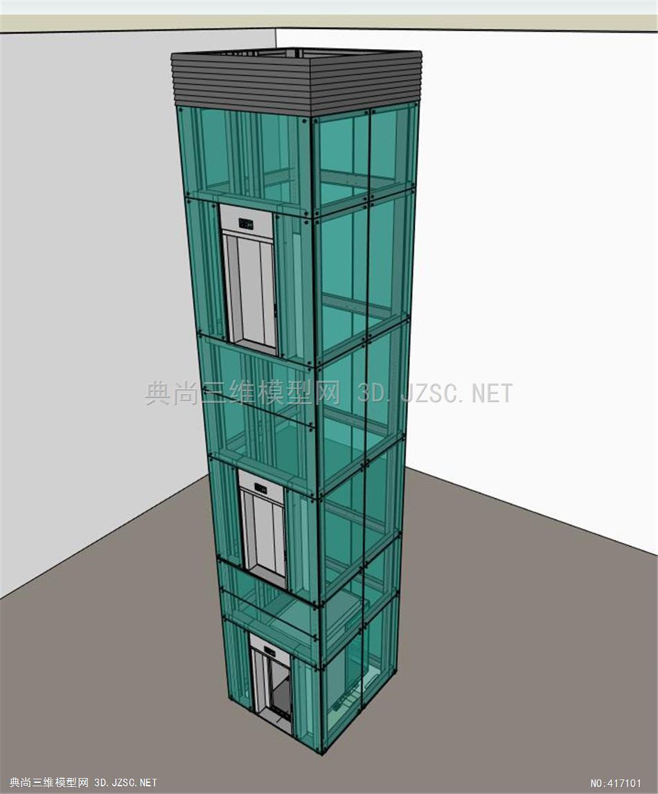 电梯,观光电梯透明电梯的su模型设计su模型