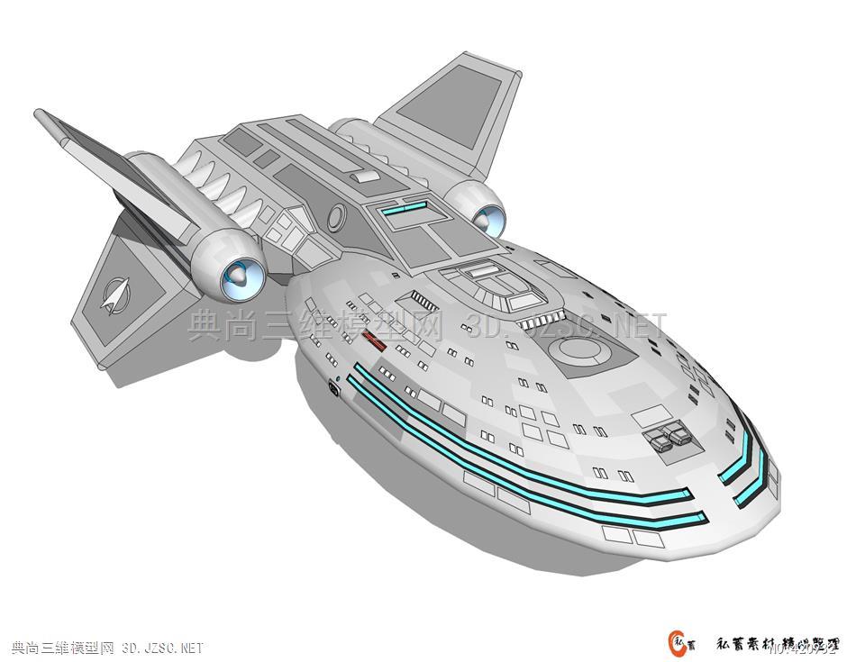 宇宙飞船-科幻战舰 (558)su模型 飞船su模型