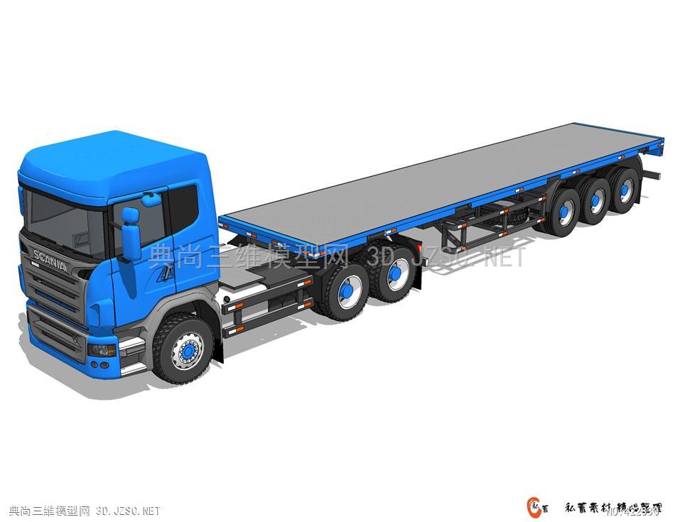 拖挂式卡车货车运输车32su模型