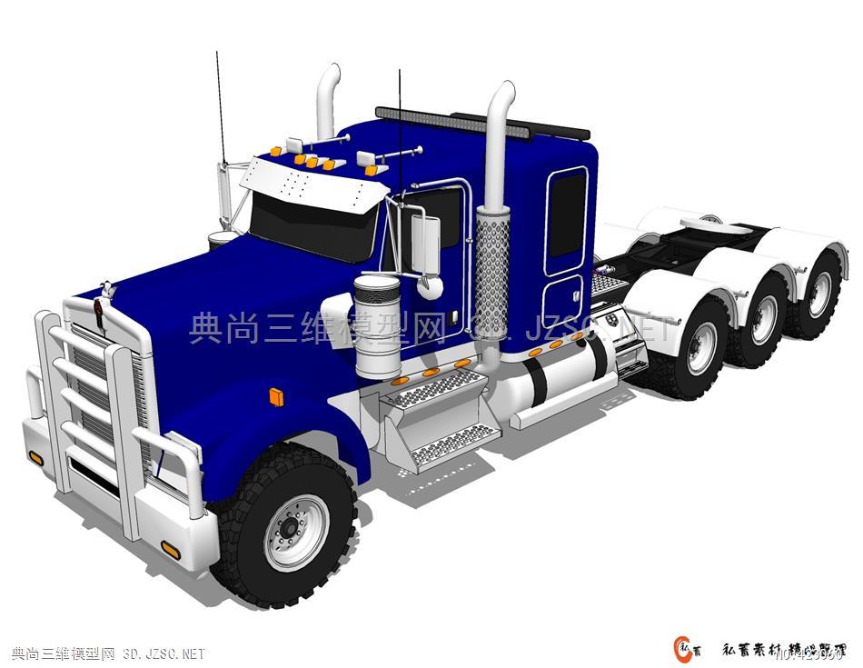 拖挂式卡车头(12)su模型 货车su模型