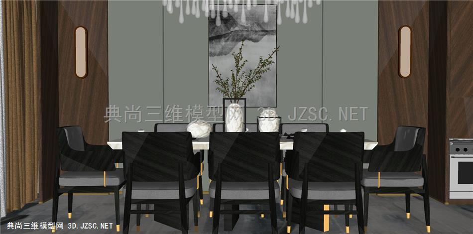 新中式餐厅场景03