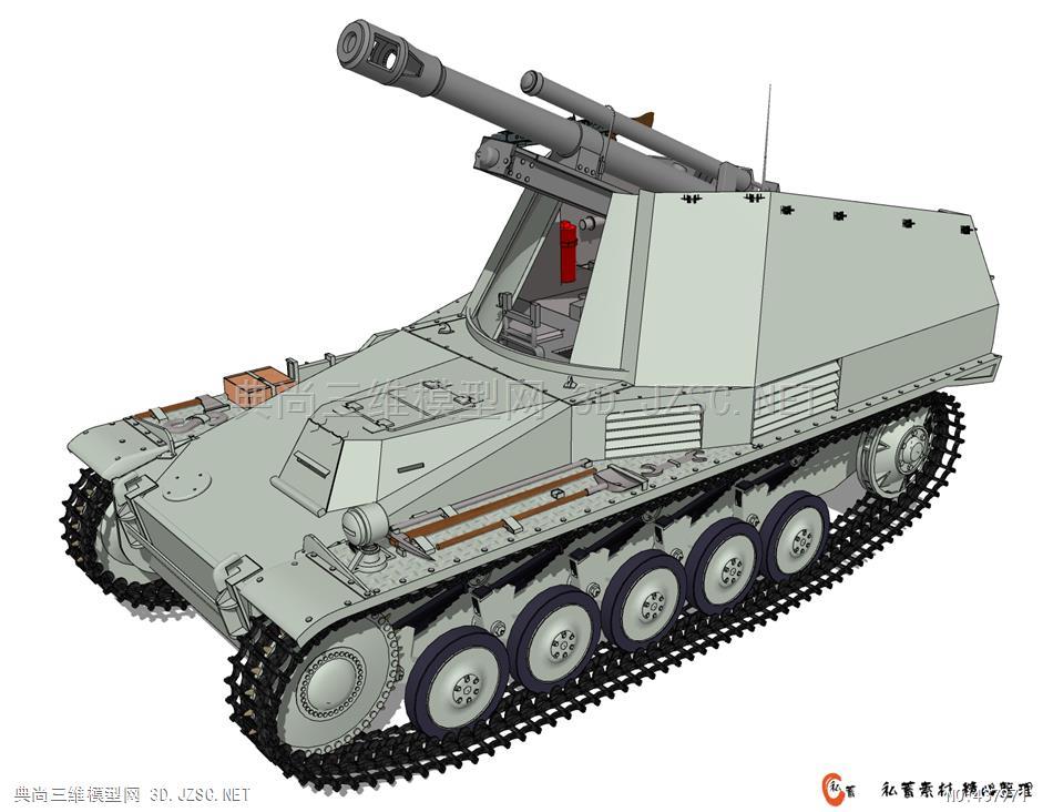 德国sdkfz-124-wespe黄蜂自行火炮001su模型 装甲车辆