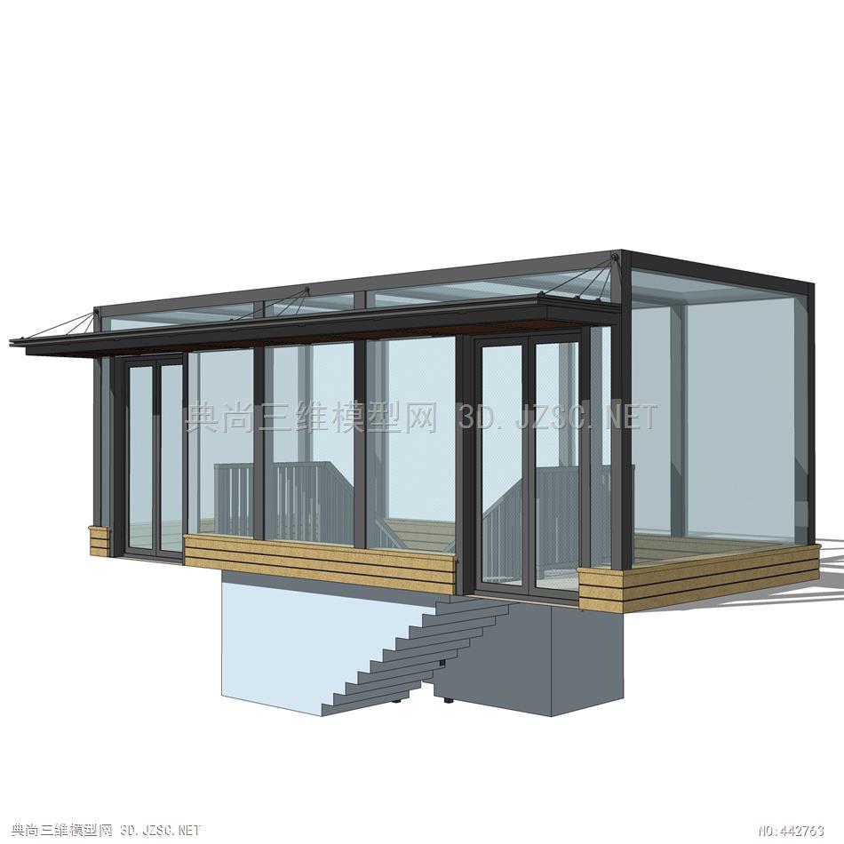 地下室人行人防出入口03su模型