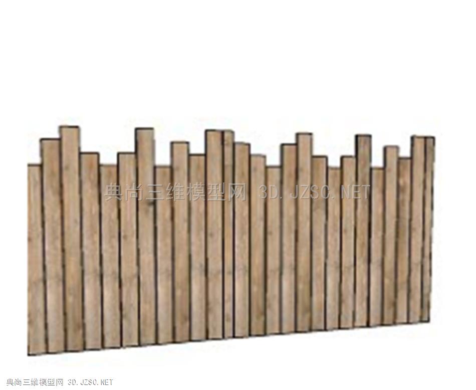 木质围栏护栏模型-www.52edy.com