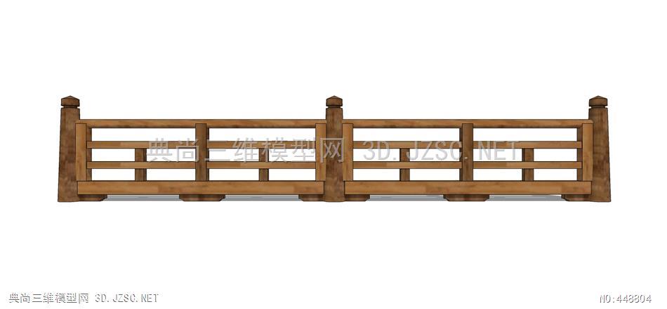 木质栏杆15su模型