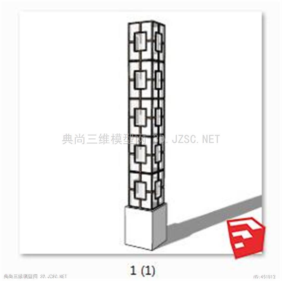 中式灯柱su 中式景观灯 现代景观灯 庭院灯 新亚洲景观灯 新亚洲灯柱