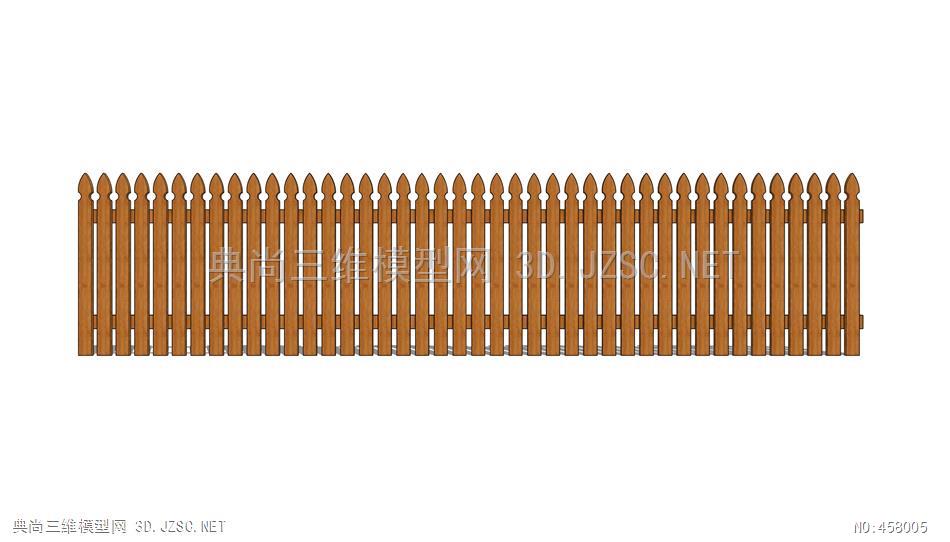 木质围栏木栅栏篱笆18su模型