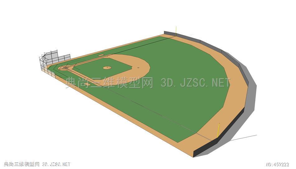 体育休闲娱乐实体模型su模型运动场地垒球场