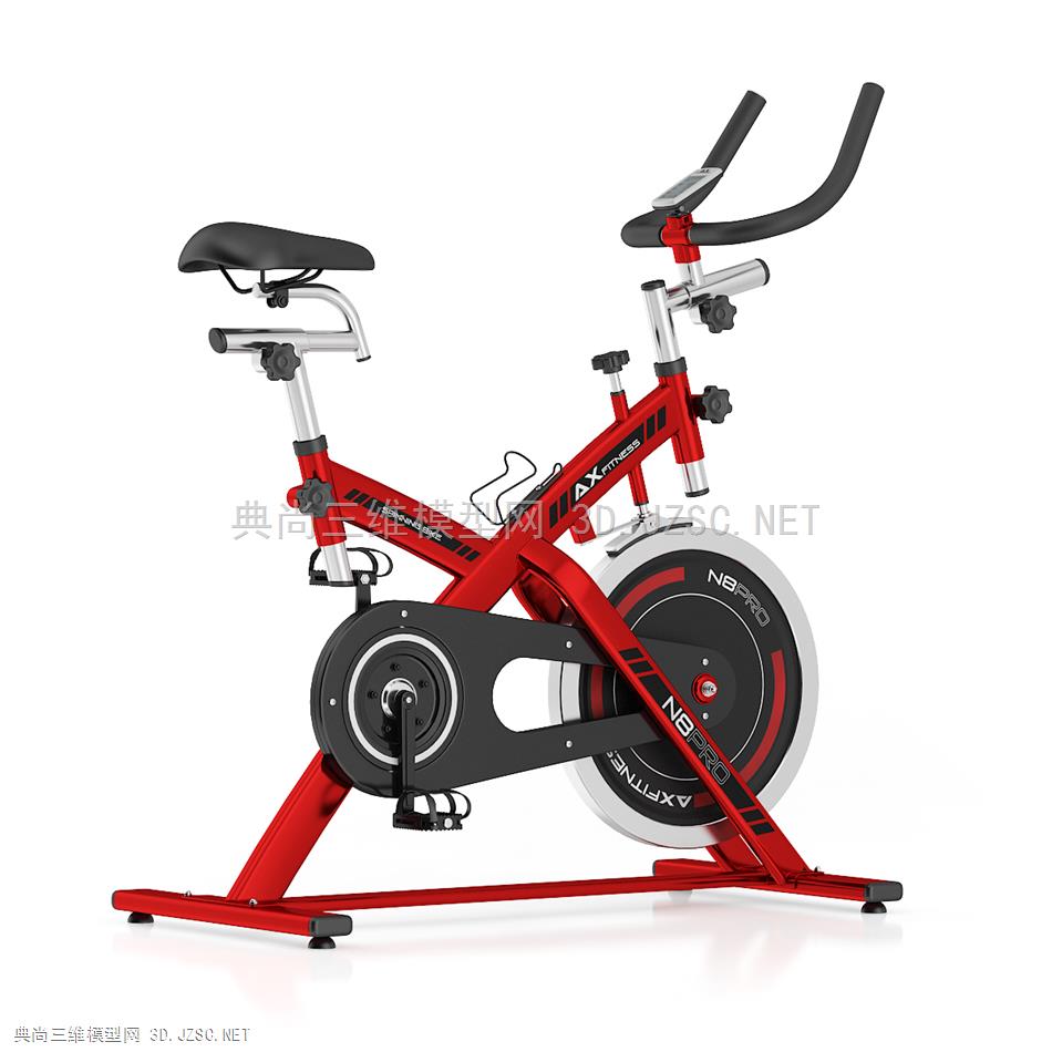 原创健身锻炼红色自行车
