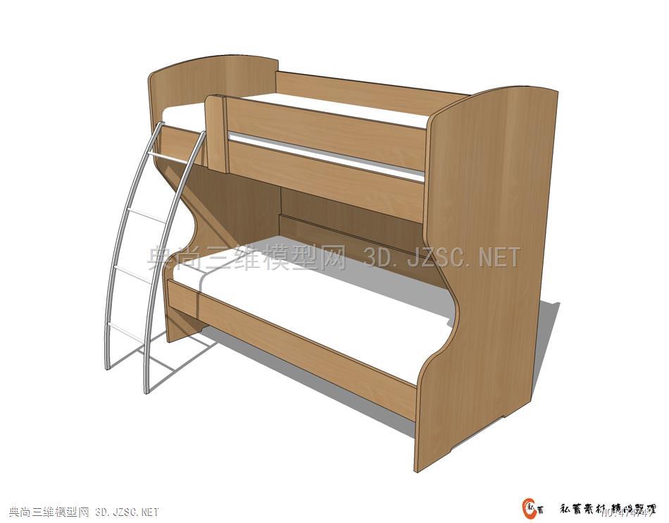 su高低床-上下铺 (105)su模型 双层床su模型
