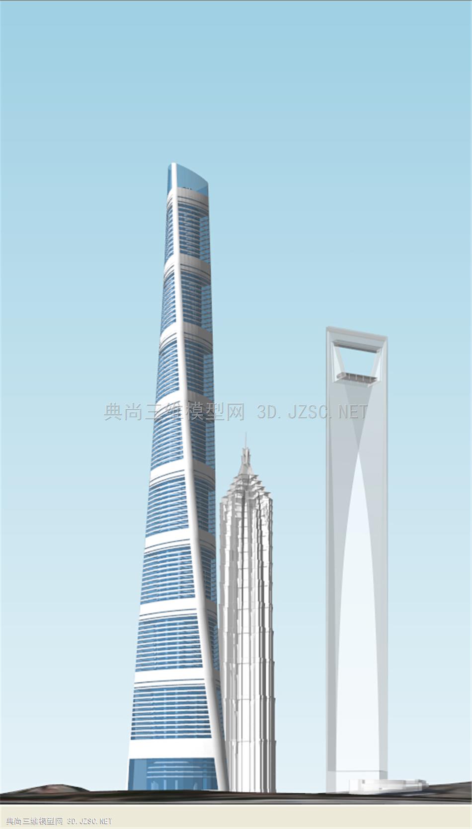 上海大厦 建筑模型 异形模型 大气 简约