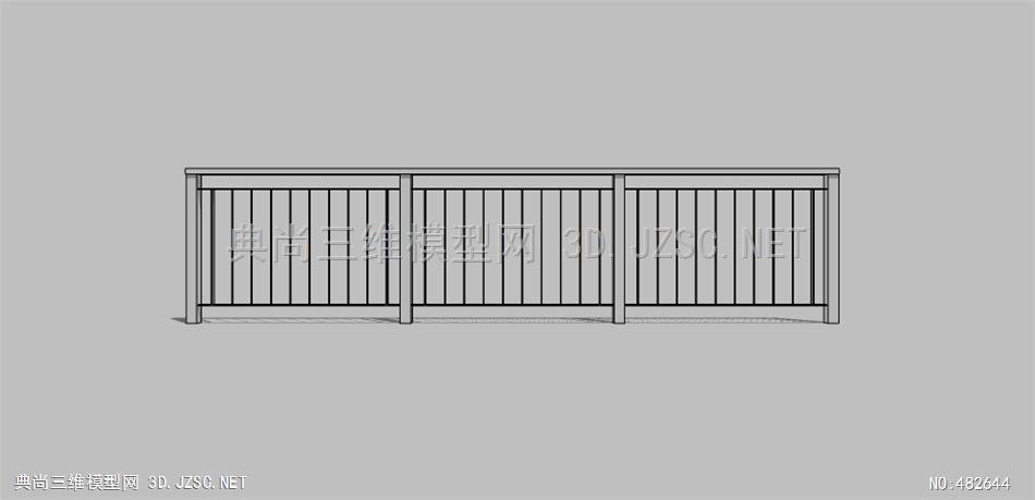 不锈钢栏杆护栏围栏扶手 (14)su模型