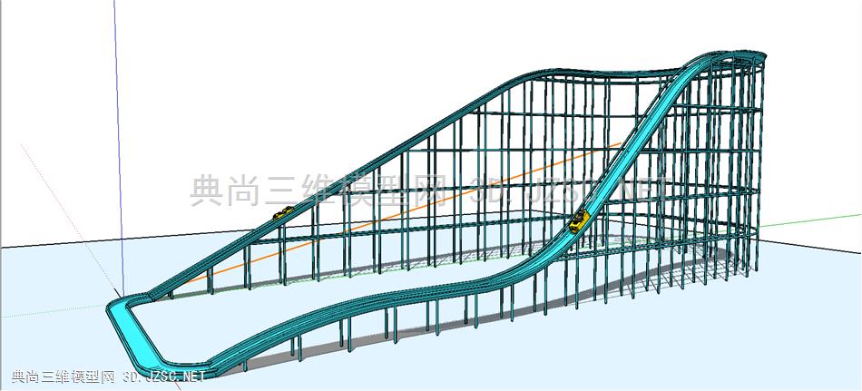 激流勇进su模型 户外游乐设施su模型