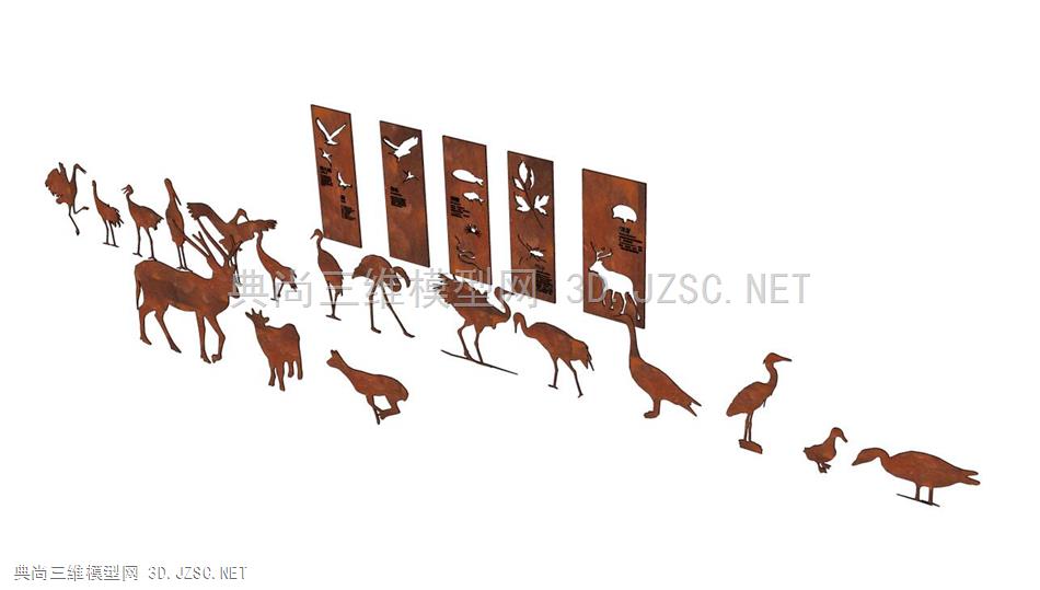 动物雕塑动物锈板