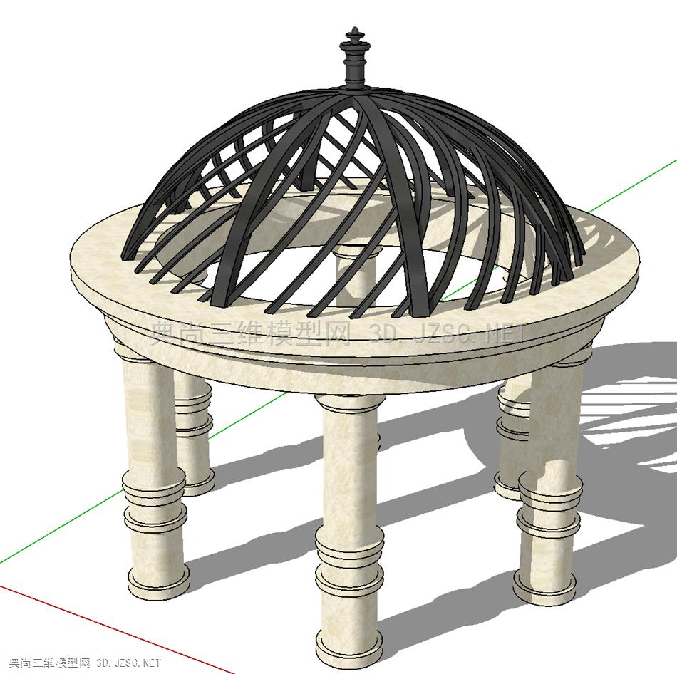 33欧式建筑 欧式亭 景观 新古典 廊亭 罗马柱 圆亭 铁艺su模型