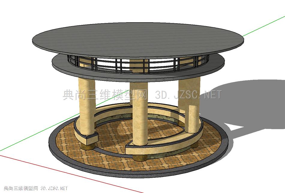 欧式建筑 欧式亭 景观 新古典 廊亭 罗马柱 圆亭  铁艺42