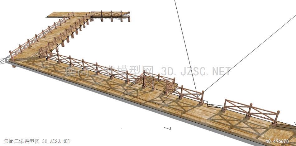 登山滨河水上木栈道 (8)su模型