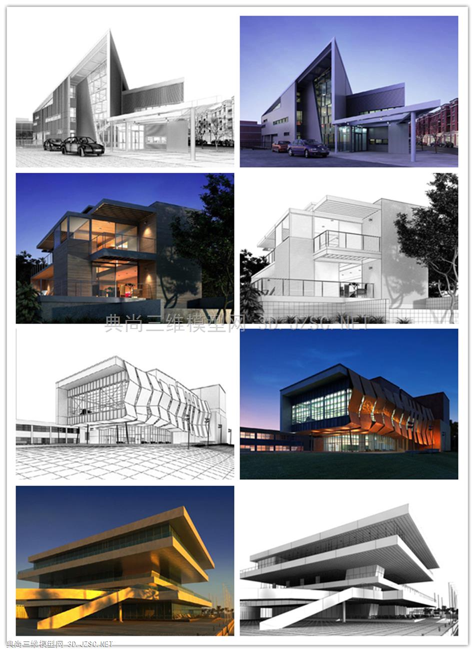 写实风格建筑模型场景10套（1）