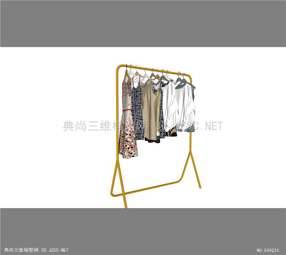 家纺衣架衣服h3 skp草图大师模型su模型