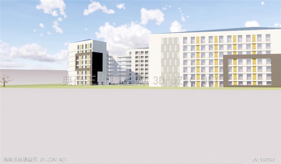 草图建筑模型景观小品模型su模型学校宿舍楼