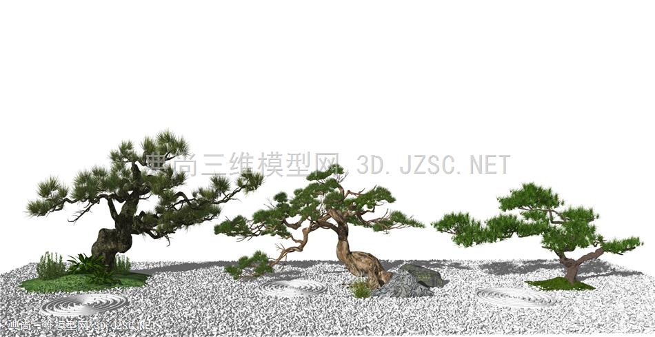 新中式景观松树 景观小品 园林景观松树 原创